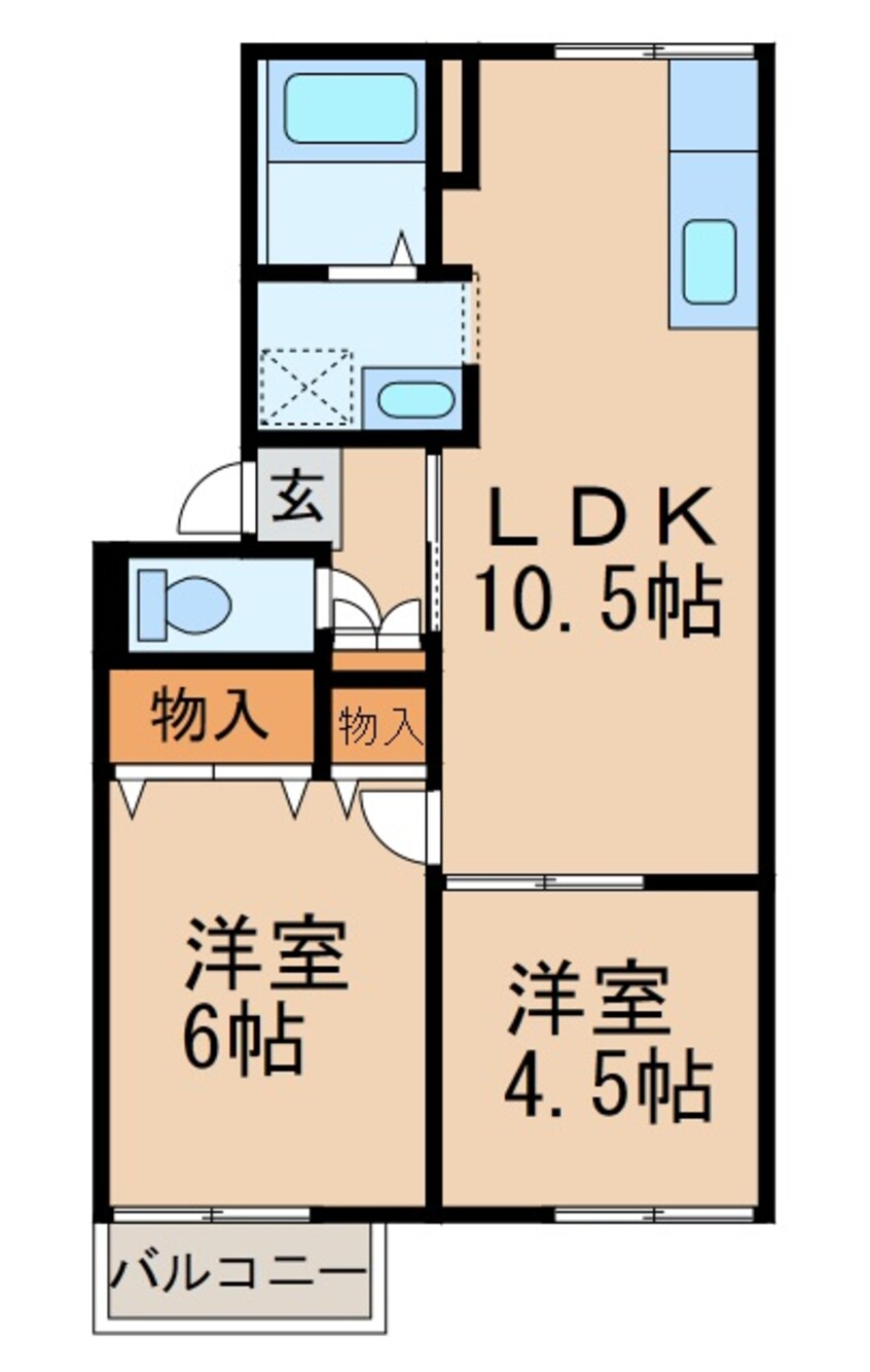 間取図 プレジール岡本