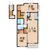 パストラルコート岩出Ⅱ 2LDKの間取り