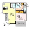 D-room N・KⅠ 1LDKの間取り