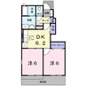 コートジュネス　Ⅲ 2DKの間取り