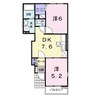 アヴニールⅠ 2DKの間取り