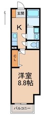グランパシフィック和歌浦東innovation 1Kの間取り