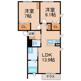 間取図 南海本線/和歌山市駅 バス10分砂山南下車:停歩10分 1階 築3年