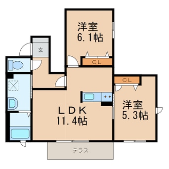 間取図 きのくに線・紀勢本線/湯浅駅 徒歩1分 1階 築15年