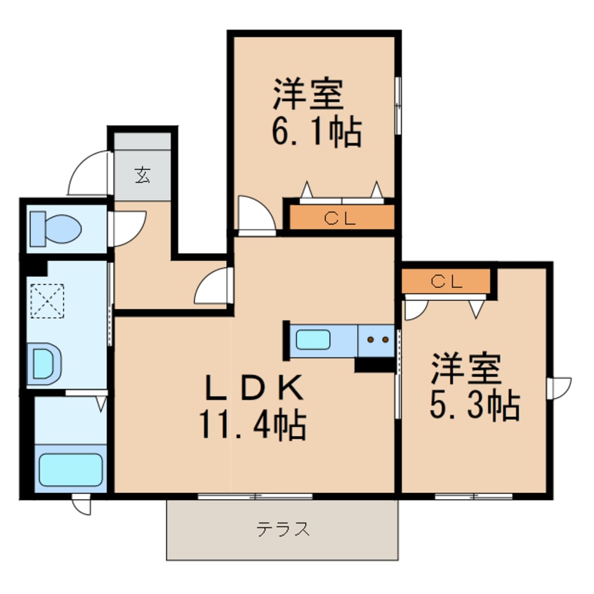 間取図 きのくに線・紀勢本線/湯浅駅 徒歩1分 1階 築15年