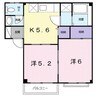 ヴェルドール大樹Ⅰ 2Kの間取り