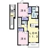 ハピネス・ブルックⅠ 2LDKの間取り