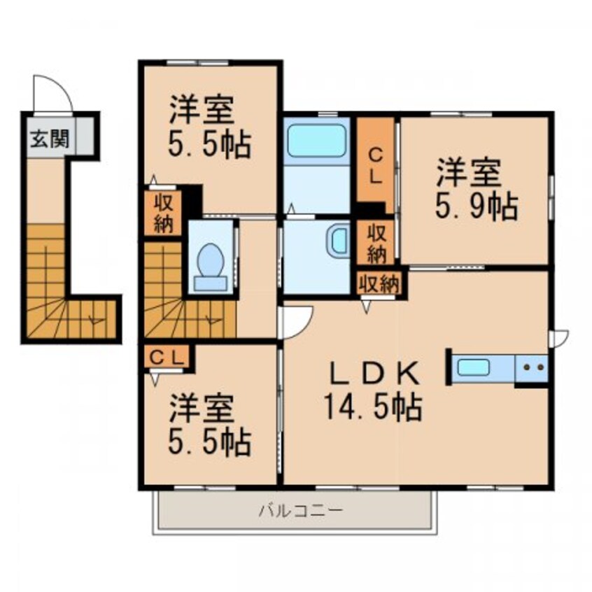 間取図 きのくに線・紀勢本線/湯浅駅 徒歩20分 2階 築13年