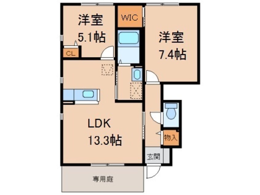 間取図 きのくに線・紀勢本線/紀三井寺駅 徒歩18分 1階 築19年