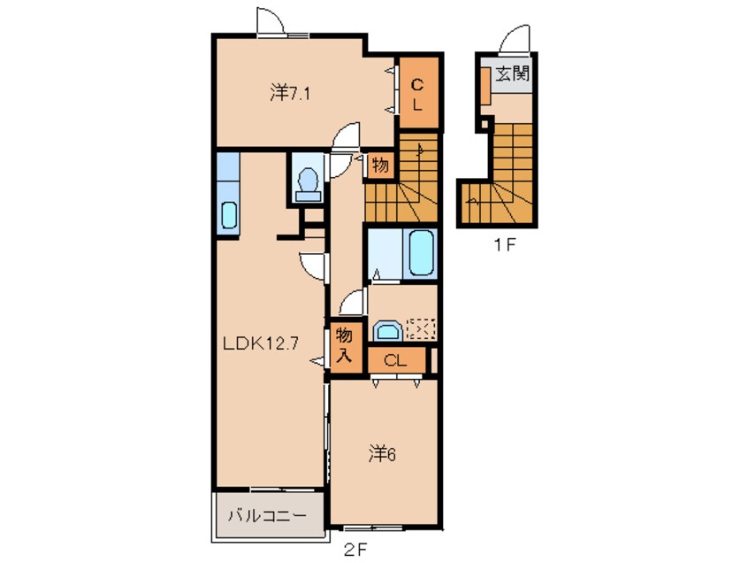 間取図 パストラルコート岩出Ⅰ