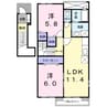 ヴィッセン有田Ⅱ 2LDKの間取り