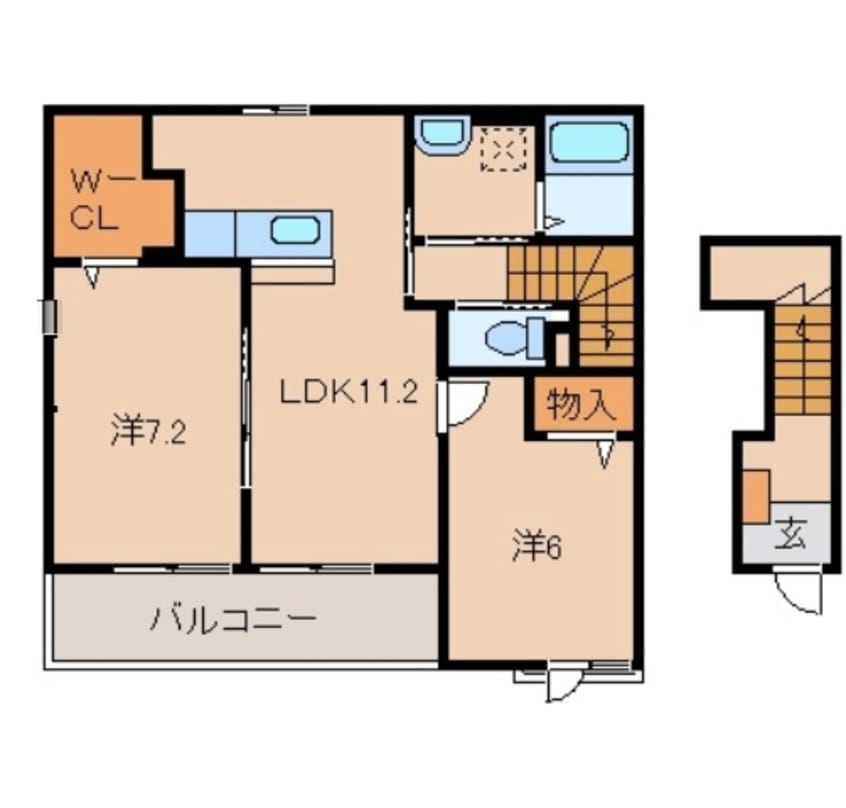 間取図 きのくに線・紀勢本線/藤並駅 徒歩33分 2階 築8年