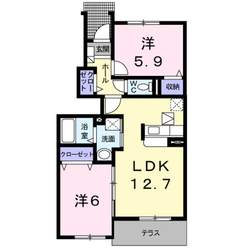 間取図 ハピネス・ブルックⅡ