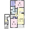 紀州鉄道/学門駅 徒歩15分 2階 築3年 2LDKの間取り
