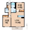 きのくに線・紀勢本線/紀伊宮原駅 徒歩15分 1階 築17年 2LDKの間取り