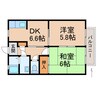 グリーンルーフN 2DKの間取り