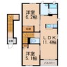 シャーメゾンラシュレ 2LDKの間取り