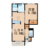 シャーメゾン六十谷 1LDKの間取り
