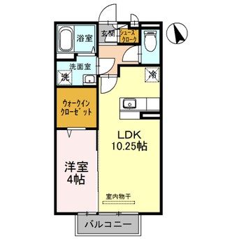 間取図 Ｄ-ｒｏｏｍ ＭＡＬＤＡ Ａ棟