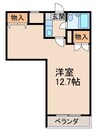ロイヤルコーポ東高松 1Kの間取り