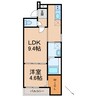 フジパレス新中通Ⅲ番館 1LDKの間取り