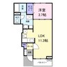 カトル・セゾン 1LDKの間取り