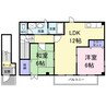 カンフォート松島Ⅱ 2LDKの間取り