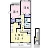 アークス西浜 2LDKの間取り