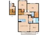 D-roomたつみⅡ 3LDKの間取り