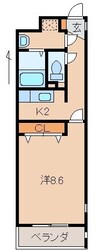 グランメール和歌浦 1Kの間取り