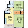 サンワ 浜の宮マンション 2DKの間取り