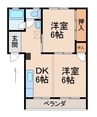 コーポ養翠 2DKの間取り