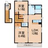 シャーメゾン和歌川 2LDKの間取り
