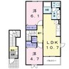 チェリークイーン 2LDKの間取り