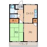鳴戸プラスチックマンション 2DKの間取り