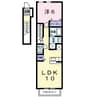 カサデプラシードⅠ 1LDKの間取り