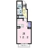 カサデプラシードⅡ 1Rの間取り
