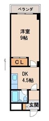 シティガーデン堀止 1DKの間取り