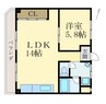 リベラルパレス堀止 1LDKの間取り