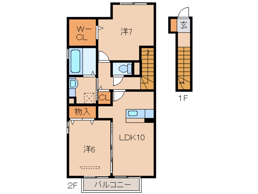 間取図 D-roomかぐのみ