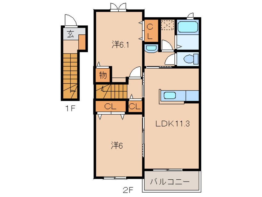 間取図 ヴィラ ヒルズＡ