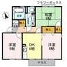 セジュールシマ　B棟 3DKの間取り