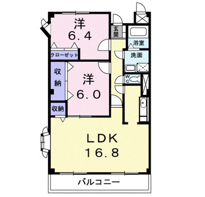 間取図 きのくに線・紀勢本線/紀三井寺駅 徒歩14分 2階 築25年