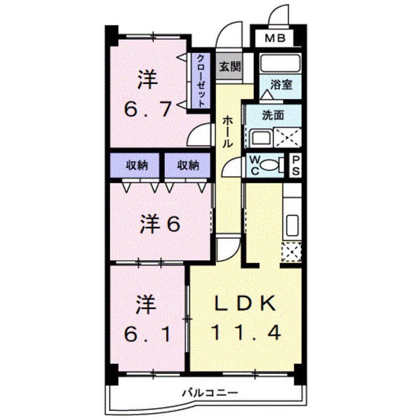 間取図 グラースアンジュⅠ