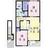 ピオニール岡田 2LDKの間取り