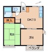 湯浅ハイツ 2DKの間取り