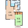 フレグランス築港 1LDKの間取り