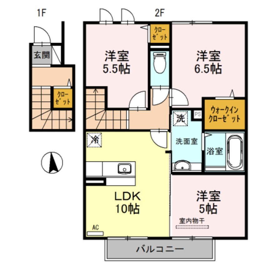 間取図 D-roomシルクマムB