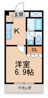 フォレストＴＯＲＩＩ 1Kの間取り