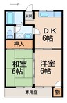 プラザ浜の宮 2DKの間取り
